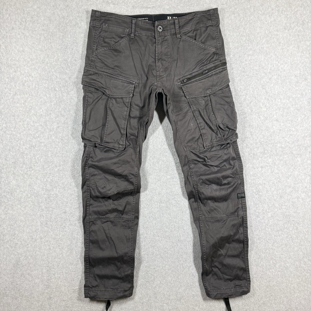 G-Star RAW Rovic Zip 3D Regular Tapered Cargo BDU Pants Mens 33x32 Gray